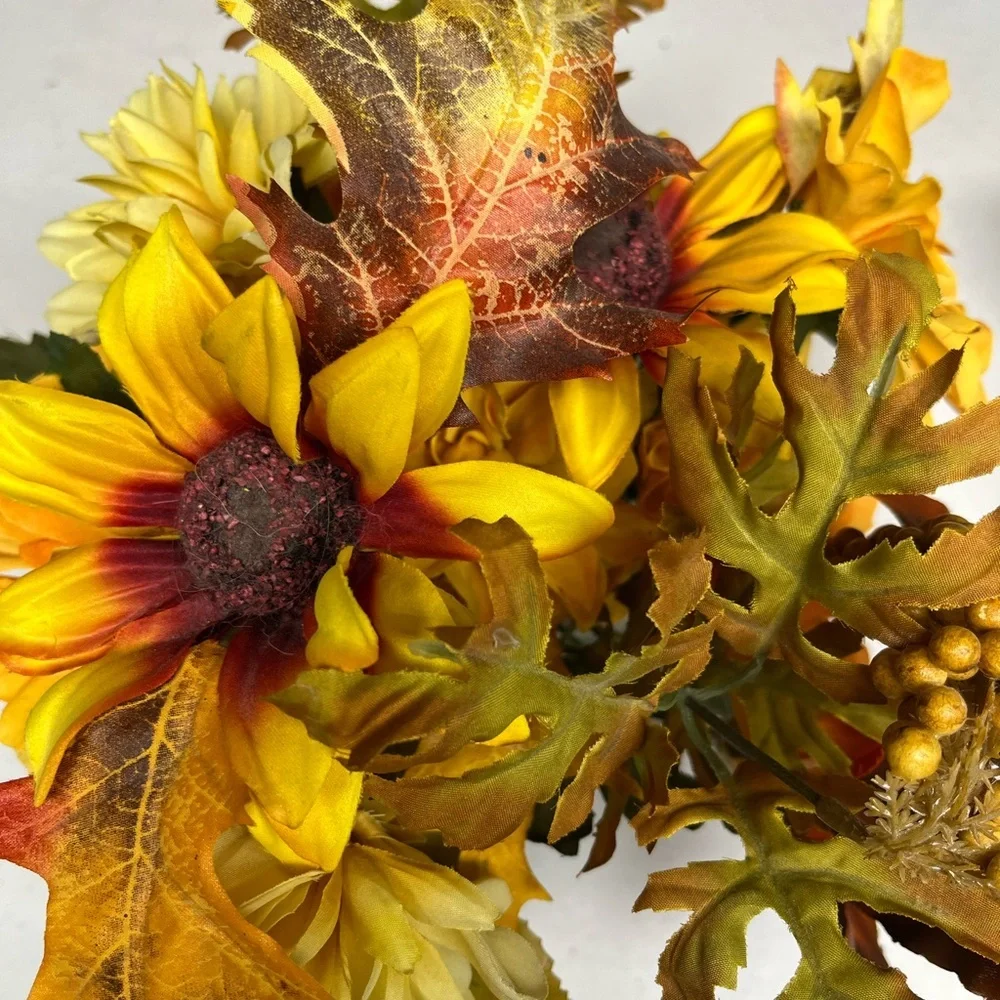 Handmade Fall Floral Arrangement Sunflowers Autumn Table Decor Centerpiece